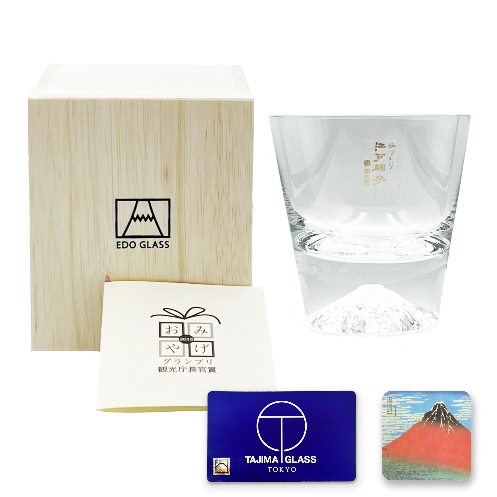 

Tajima Glass Rocks Fuji Genuine Made in Authentic Product Certification Card Wooden Box Clear 1 Fuji Paper Coaster Set [бонусный набор] Glass, Mt. Стекло,