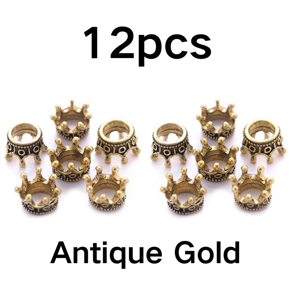 

12pcs Crown Accessories Pendant Antique Decorative Spacer Beads DIY Bracelet Necklace Earring Making YMY