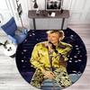 French legendary rock singer and actor Johnny Hallyday Round Carpet Soft Home Decoration Corridor Table and Chair Anti slip Outdoor Floor Mat rug H9