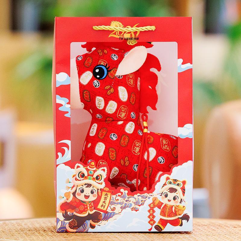 Zodiac Year of the Horse Koi Floral Plush Doll Ornament - New Year Gift