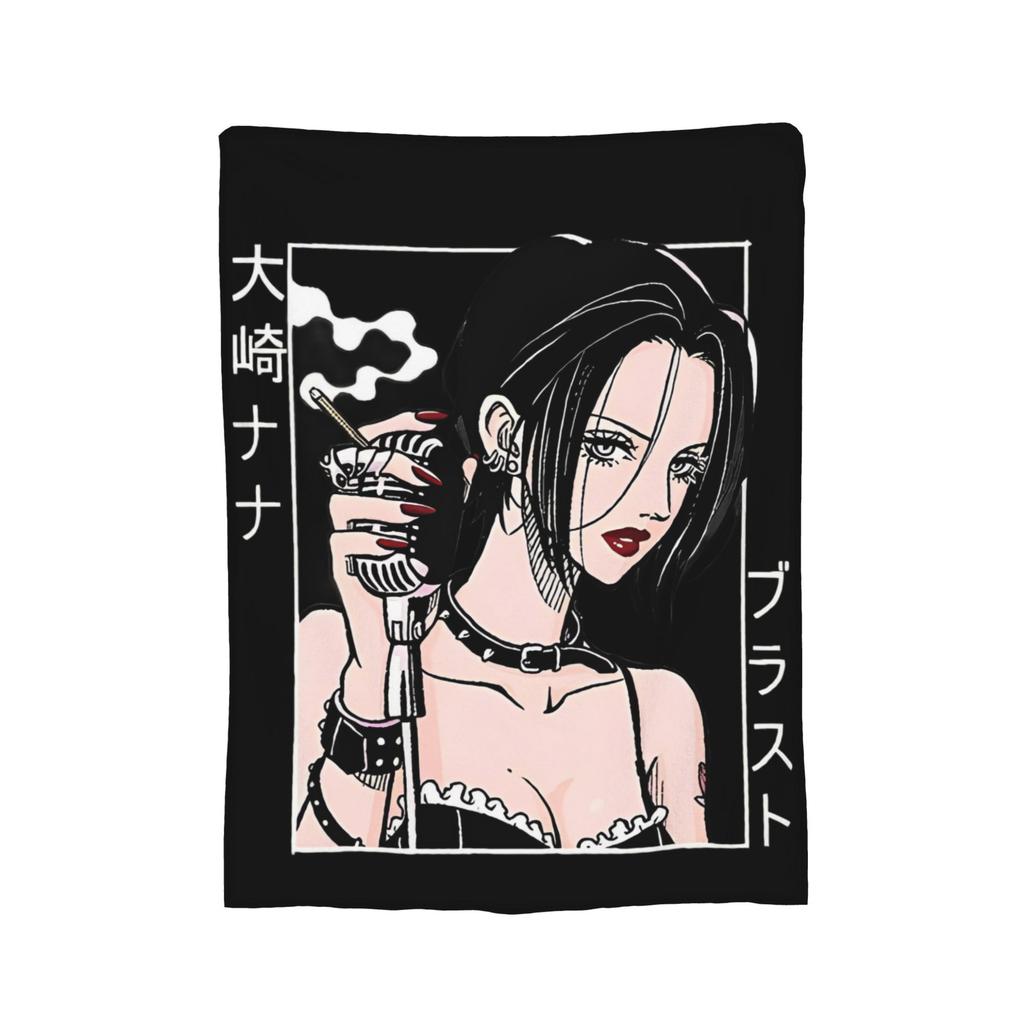 Nana Osaki Anime Blanket Cover Flannel Black Stones Punk Manga Warm Throw Blankets for Bedroom Sofa Bed Rug