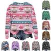 Women's Christmas Printed Casual Fashion Long Sleeve Round Neck Pullover Top
