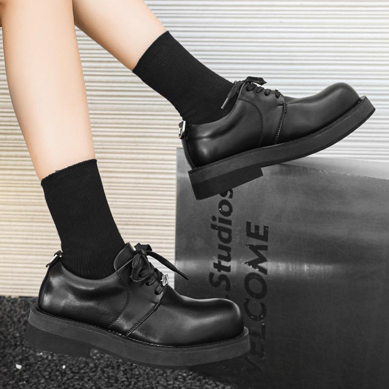 Autumn and winter small leather shoes women's platform heightening business suit wedding hairstylist casual derby shoes 5651-J