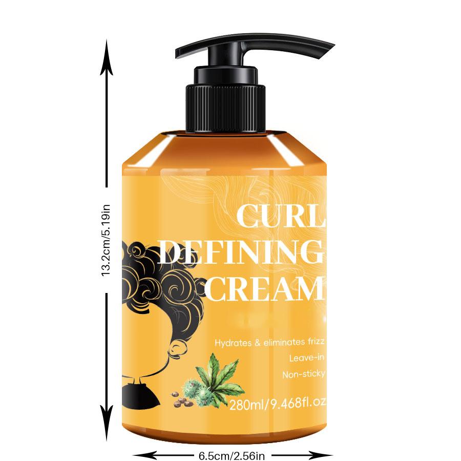 Curly Hair Defining Cream - Hydrating, Non-Sticky, Frizz Control for All Curl Types, 280ml
