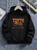 Children Hoodie Trendy Tokyo Underground JDM Tuned Sports Car Front Graphic Print Long Sleeve Pullover Sweatshirt Kids Sport Tops Autumn Wear