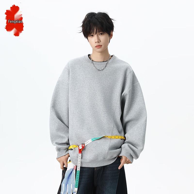 

Men s Fake Two-Piece Striped Polo Sweatshirt M