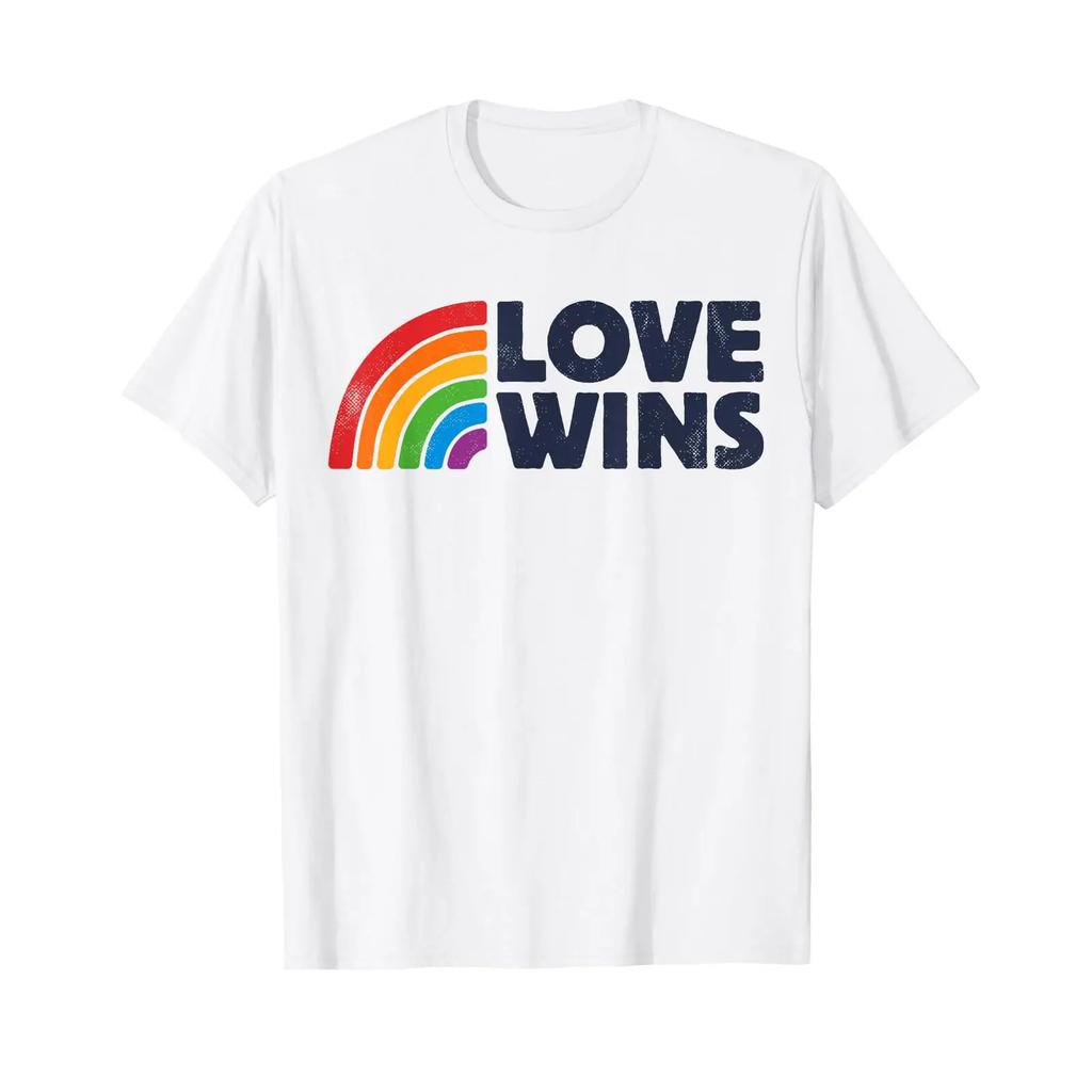 Lgbtq Love Wins Gay Pride Lgbt Ally Rainbow Flag Vintage T Shirt Vintage Slightly Homme Versatile Breathable Unisex