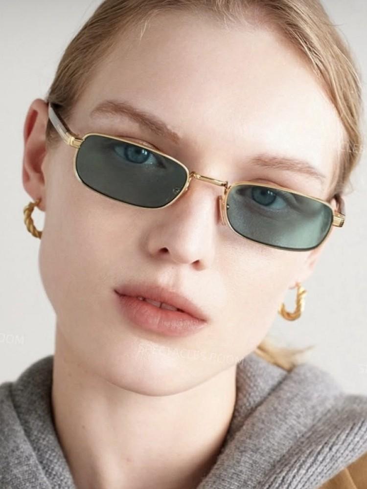 Small Square Sunglasses For Women Metal Frame New Trendy Driving Sun Glasses Men Sunshade Glasses For Female