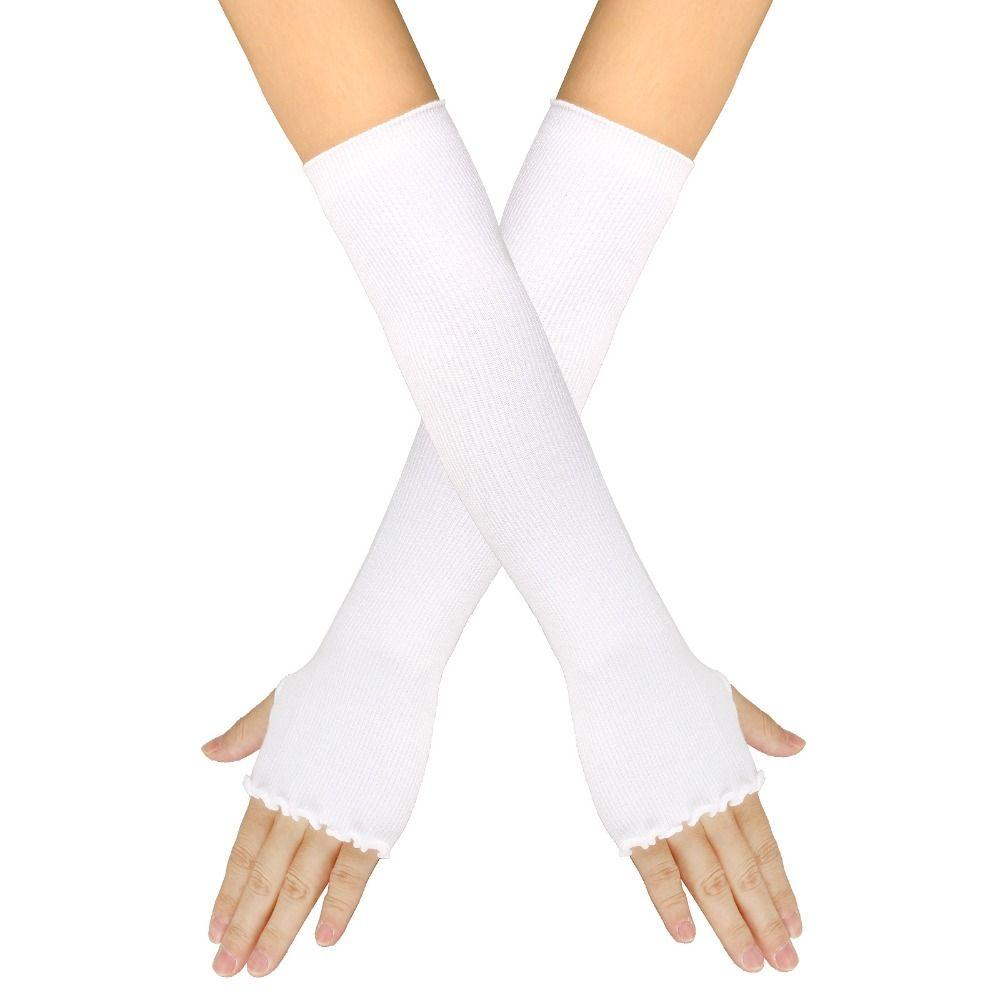 Stretchy Fingerless Gloves Long Design Arm Sleeve Y2K Punk Gloves  Y2K Aesthetic