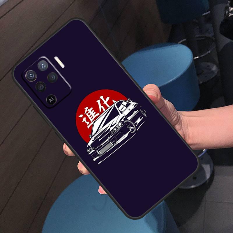 JDM Drift Car Case For Oppo A16 A17 A18 A96 A76 A60 A80 A40 A38 A58 A78 A98 A94 A74 A54 A15 A57 A77 A5 Pro OPPO A77 5G
