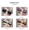 Large Square Rimless Sunglasses for Women - Trendy Anti-UV Celebrity Style