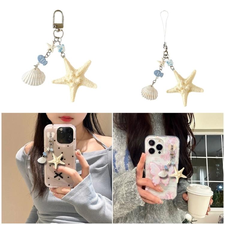 Charm Seashells Keychain Portable Resin Craft Ideal for Backpacks Keyrings