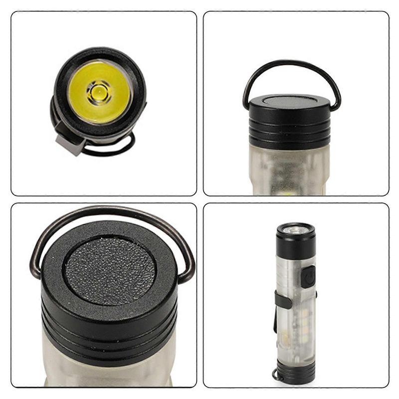 Waterproof Outdoor Small Torches Hat Clip Flashlight Rechargeable Led Pocket Light for Outdoor Camping Lighting  Purple