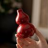 Chinese Red Ceramic Gourd Vase Small Home Decor Lucky Fortune Table Ornament