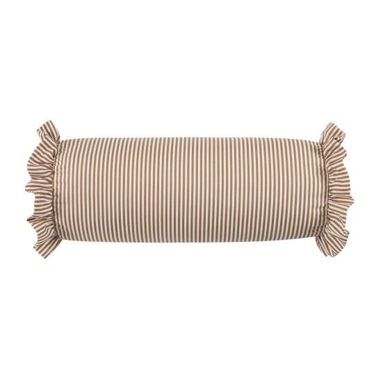 8" x 20" Striped Ruffle Bolster Decorative Pillow Long Cylinder Throw Pillow for Bed Couch Farmhouse Boho Home Decor