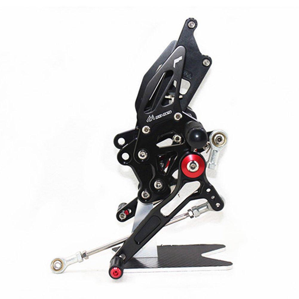 SUKIRACING Adjustable CNC Rearsets for NINJA250R EX250 EX250K EX250R 2008-2012 (Black)