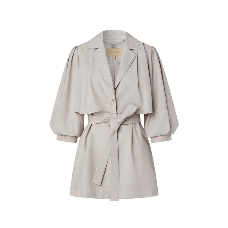 PORTS Women's Lapel Waist-Cinching Trench Coat