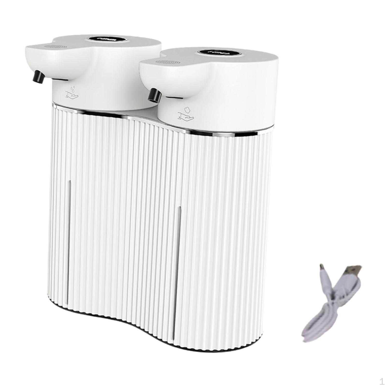 

Double Automatic Soap Dispenser, 800ml Waterproof USB Rechargeable Dispenser for Offices