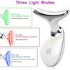 Electric Neck Massager Facial Lift Device with 3 LED Light Modes, Skin Tightening Double Chin Remover Anti Wrinkle Beauty Instrument