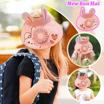 Children Sun Hat Fan Cap, Combining Sun And Functions/Invisible Fan Black Technology/Long Battery Life/Lightweight And Portable