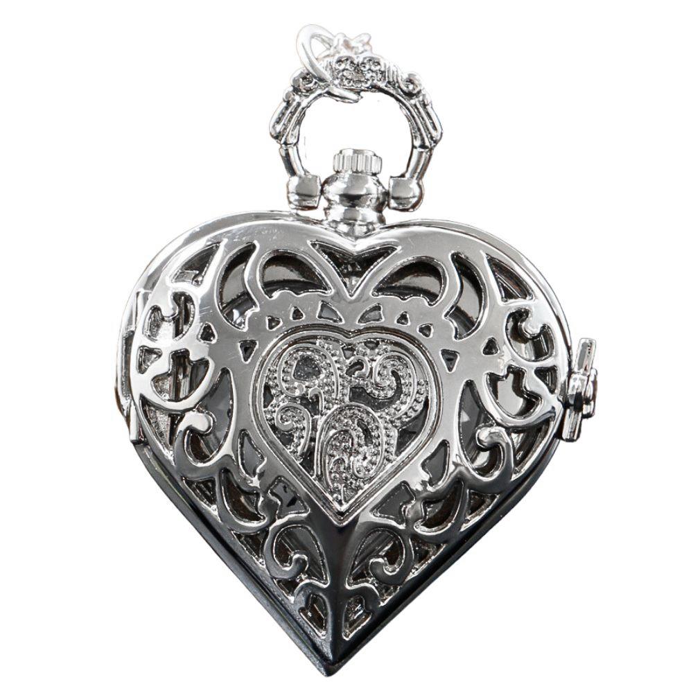 

Women Love Pocket Watch Antique Steampunk Vintage Quartz Pocket Watch Rose Gold Case Necklace Pendant Clock Chain Womens серебряный