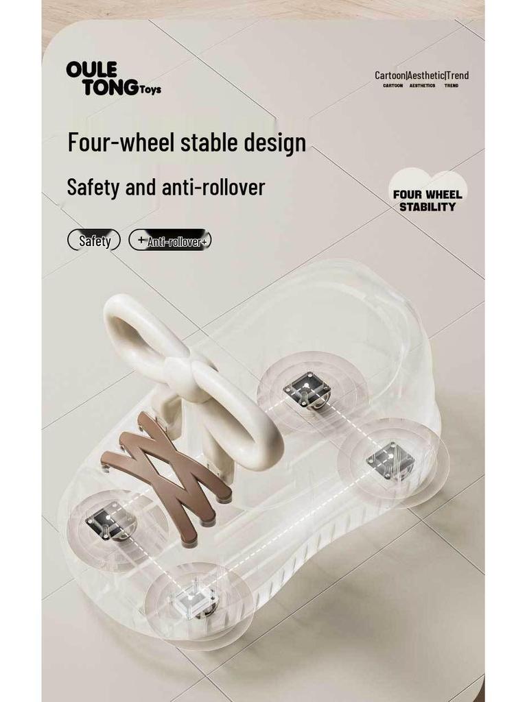 Peanut Car Music Walker for 1-3 Year Olds - Twist & Slide Shoe Car Gift