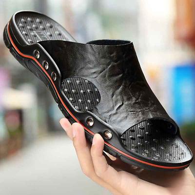 Herren Sommer Hausschuhe Atmungsaktive Luxus Sandalen Schuhe Strand Klassiker Leder Herren Hausschuhe Outdoor Flip Flop Indoor Slides Mann