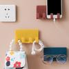 4 Stück Elegantes 4 Haken Wandmontiertes Handy-Ladeablage-Halterung Wandaufhänger Aufbewahrungsregal
