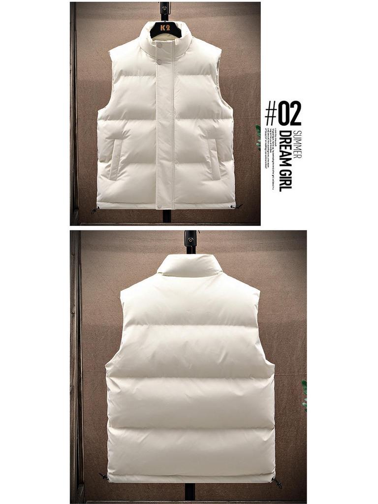 Men's Thickened Down Cotton Vest, Plus Size, Warm Gilet Jacket for Autumn/Winter 2025.