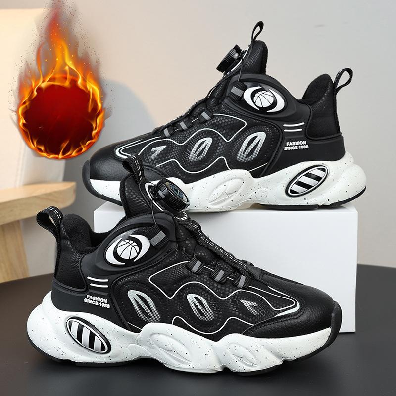 

Обувь для мальчиков из хлопка, повседневные кроссовки, теплые, с подкладкой, баскетбольная обувь для мальчиков, детская обувь для бега 39