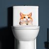 Cat Car Window Decals Funny 3D Waterproof Decals,Orange Cat Stickers,PVC Realistic Automotive Sticker, for Refrigerator,Toilet, Wall.Bathroom,1pcs