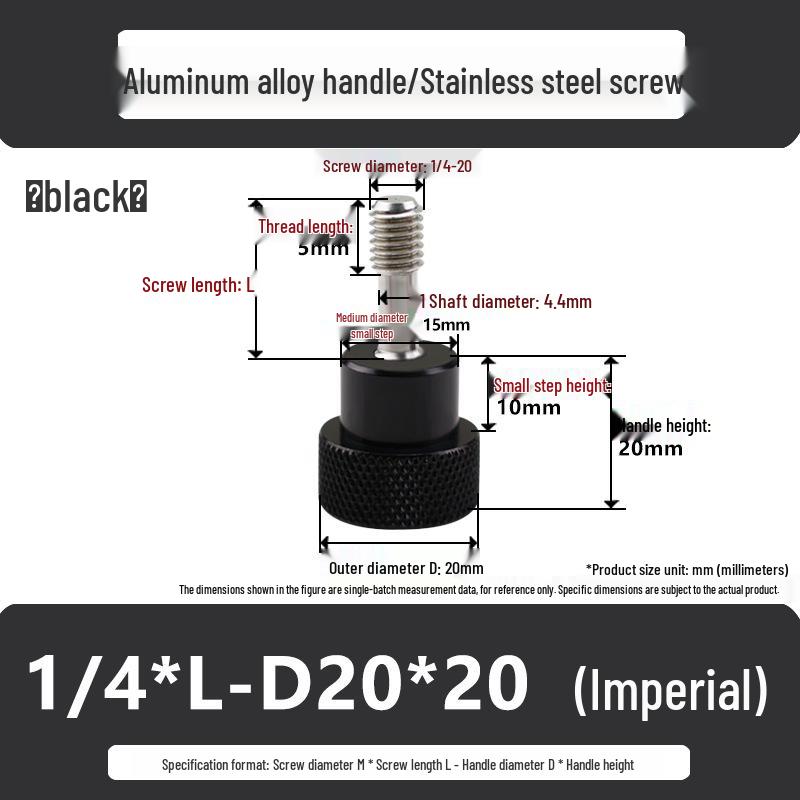 Imperial Stainless Steel Camera Mount Locking Bolt with Aluminum Alloy Handle