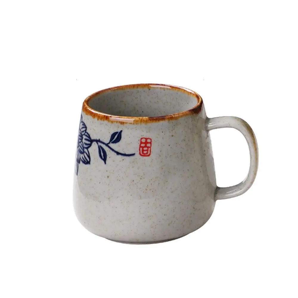 Retro Nordic Ceramic Cup Creative Underglaze Color Home Large Capacity Mug Office Coffee Cup Milk Cup Handmade Decorative Crafts