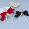 Creative  Big Bow Tie Key Chain Pearl Chain Keychain Women'S Bag Pendant Car Keychain Tote Hanging Ornament