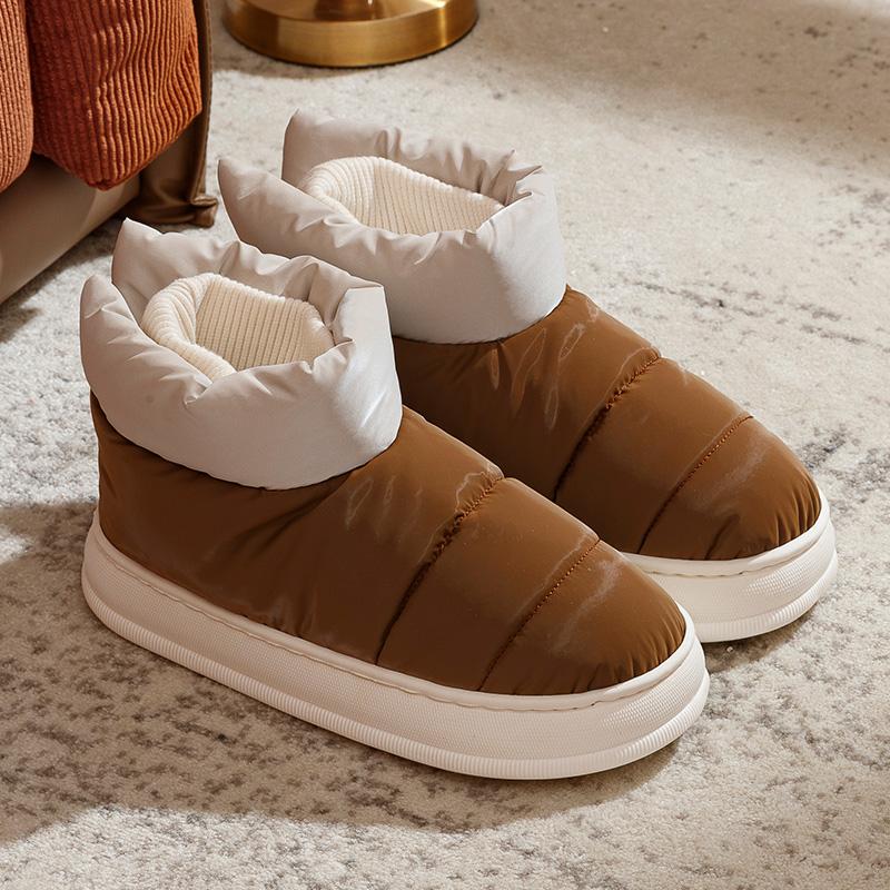High-top Cotton Slippers Winter Bag and Indoor Home Down Warm Confinement Cotton Shoes Winter