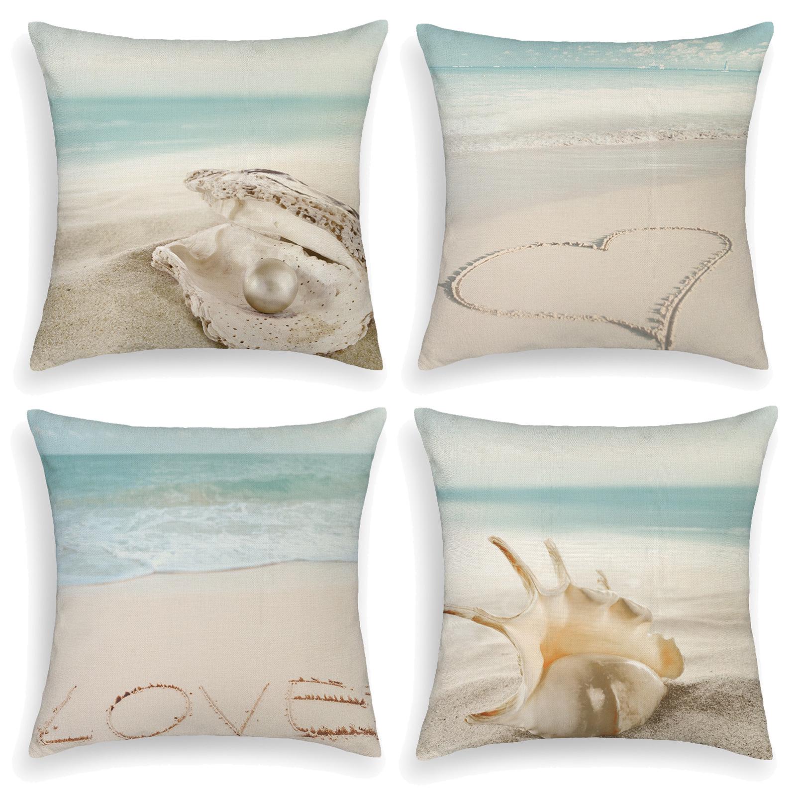 

Льняные наволочки с рисунком из мультфильмов - теплый комплект из 4 предметов для декора дивана 45x45 Pillowcase