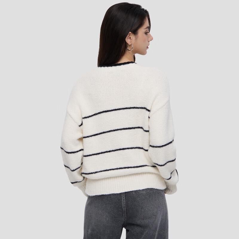 GAP Women's Logo Heart Striped Knit Sweater