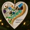 Wishing You Lots of Love And Happiness Sea Glass Ornament Handcrafted Round/Heart-Shaped Sea Glass Keepsake Christmas Tree Hanging Ornament