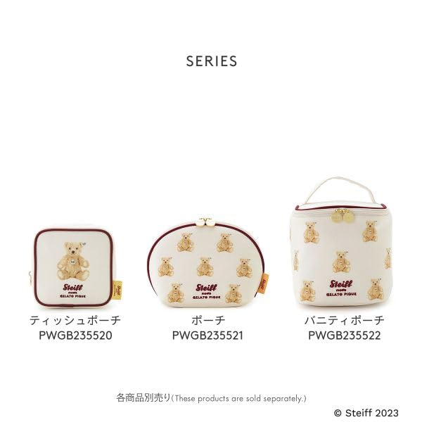 Gelato Pique Print Pouch [Steiff] All-Over (CR-Cream, Free)