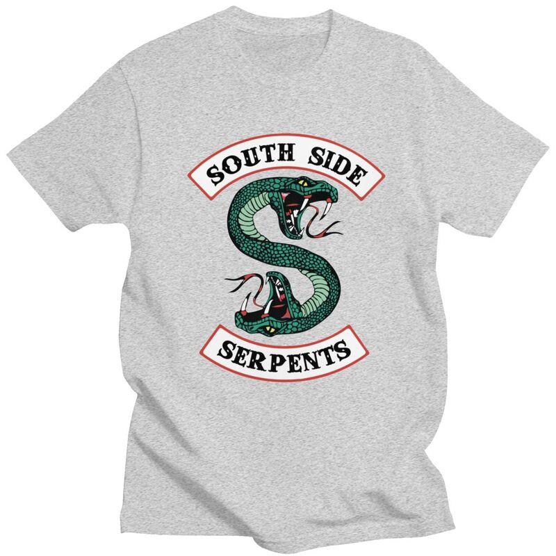 Custom Male Riverdale South Side Serpent Snake T Shirt Short Sleeve Cotton T-shirt Leisure Tee Loose Fit Clothing