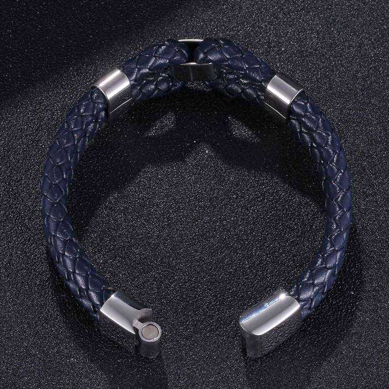 Fashion Men's Leather Bracelet Double Layer Accessories Specially Stainless Steel Multi-Color Combination Surprise Jewelry Gift