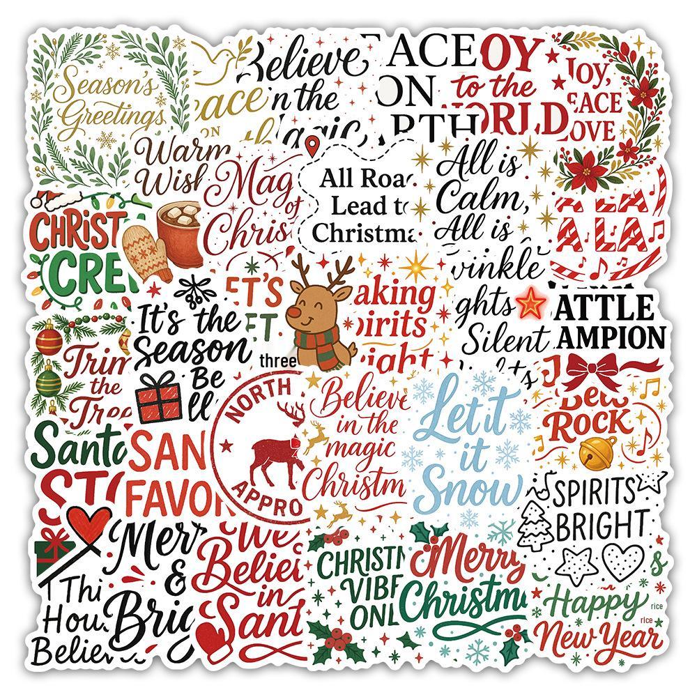 103 Cute Cartoon Animal Christmas Stickers for Envelopes, Gift Bags, and Water Cups