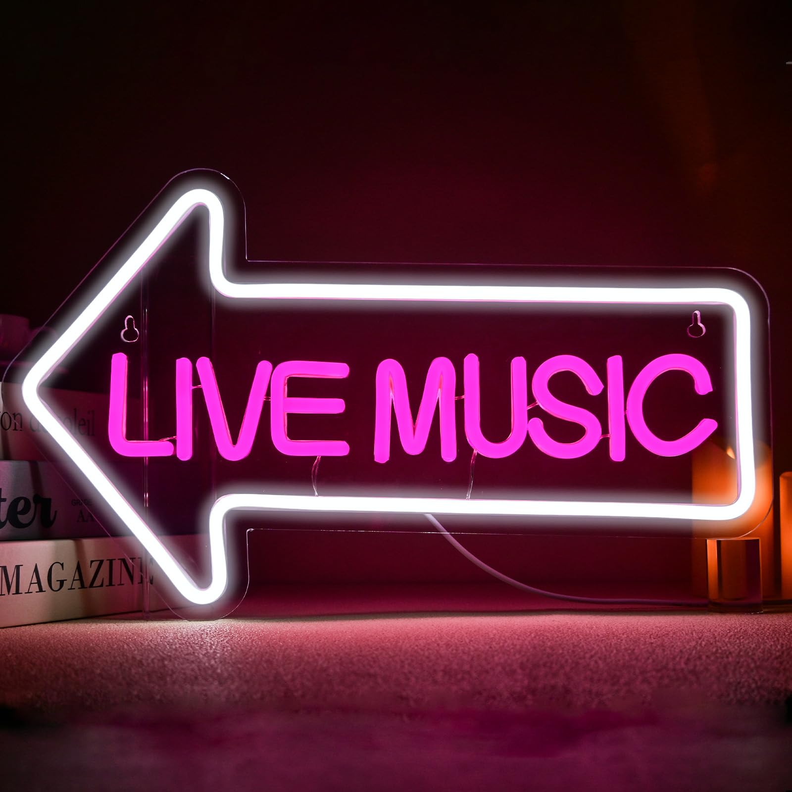 

Live Music Neon Sign Music Studio Dimmable Led Light for Wall Decor for Bar,Club,Studio,Man Cave,Party,Game Room Home Decor