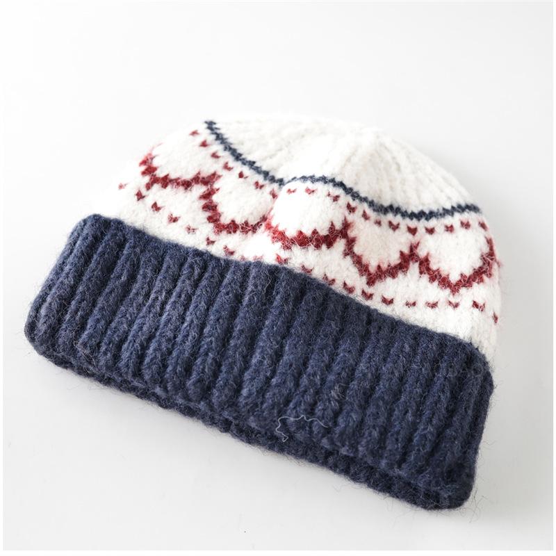 Unisex Retro Jacquardstickad Mössa Varmt Öronskydd Höst Vinter