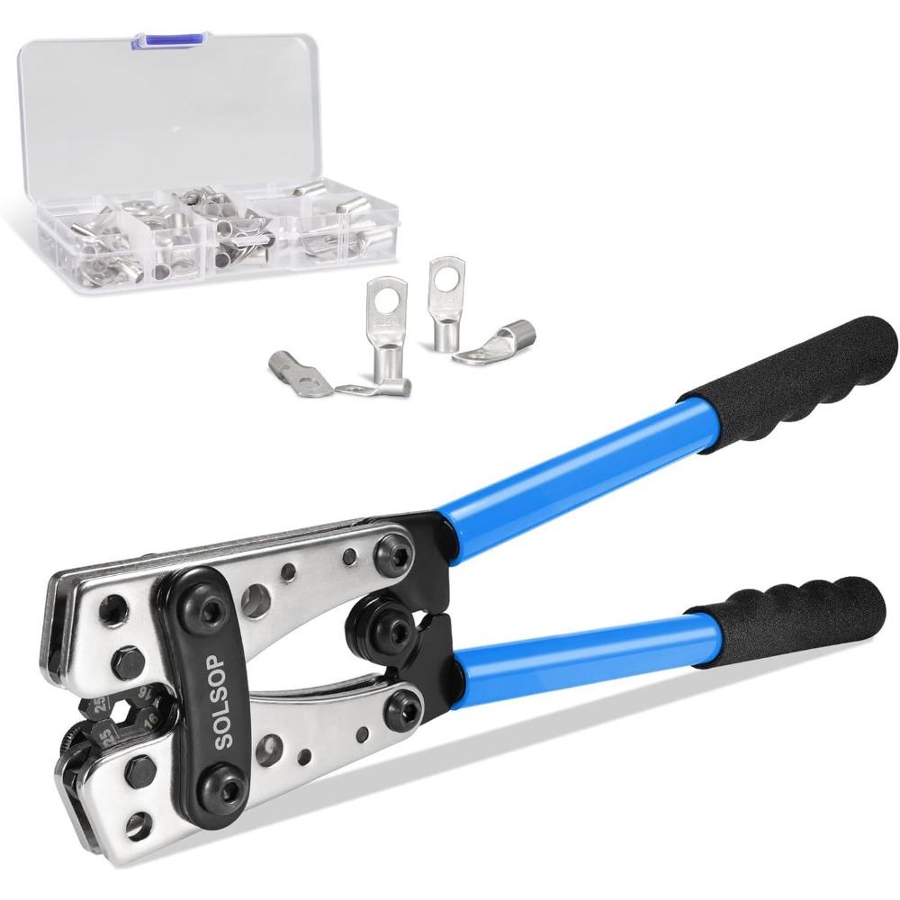 Manual Cold Pressing Terminal Pliers Copper Aluminum Nose Cable Crimping Pliers SC60pcs + HX-50B Crimping Pliers