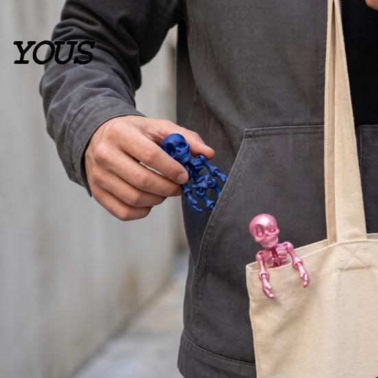 Novelty Holiday Gift 10Pcs 3D Printed Skeleton Figurines with Movable Joints, Articulated Man Interactive Model Fidget Toy, Mini Posable Toys,