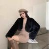 Autumn and Winter New Women's Short Environmentally Friendly Imitation Fox Jacket Young Plush Imitation Fur Top Fluffy Slim Fit