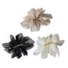 Hairpin Handmade Chiffon Flower 3D Petals Hair Clip with Polished Metal Spring Clip Back Head Bun Hair Accessories