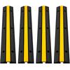 4 Pack of 1-Channel Rubber Cable Protector Ramps Heavy Duty 18000Lbs Load Capacity Cable Wire Cord Cover Ramp Speed Bump Driveway Hose Cable Ramp