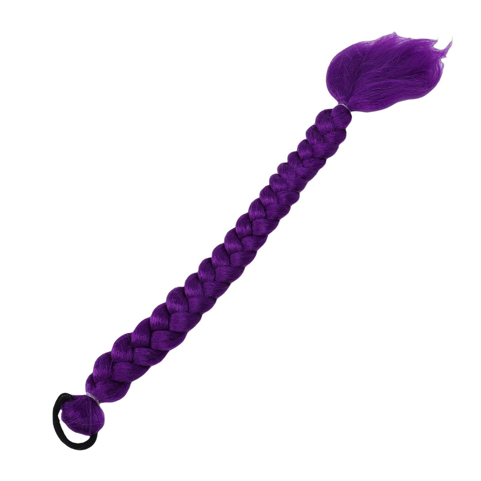 

Braid Hair Extension Faux Locks Wig Purple Twisted Ponytail Extension Synthetic Hair Braid for Daily Holiday